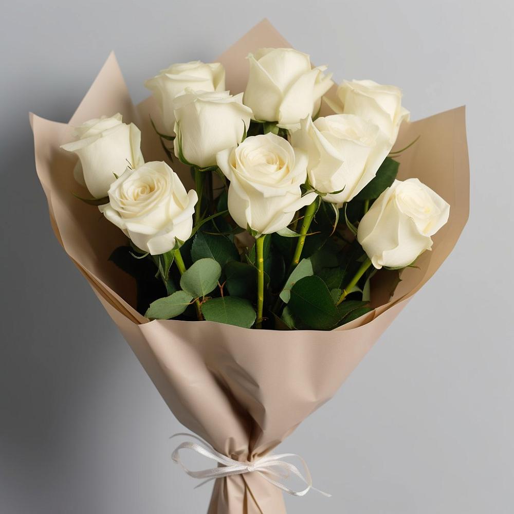 Букет 9 Белых роз Эдлесс Лав в Новочебоксарске