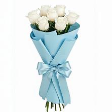 Букет 7 белых роз Проуд в Новочебоксарске