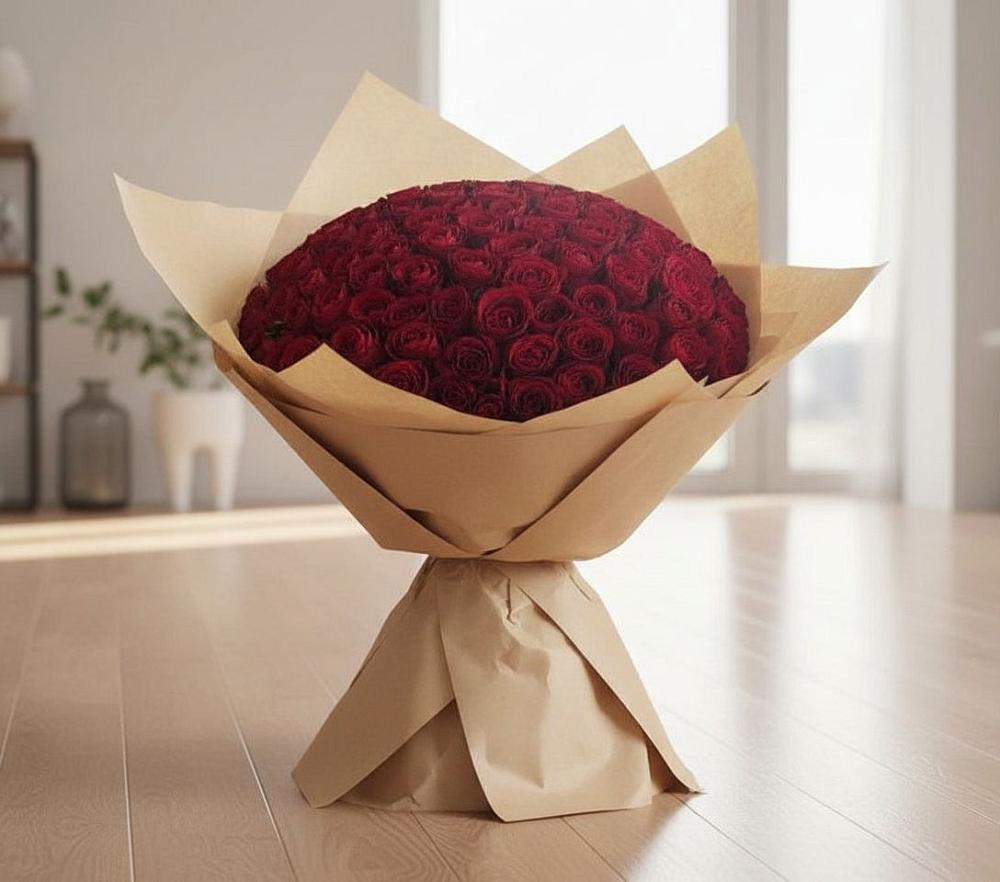 Букет 101 Красная роза в Новочебоксарске